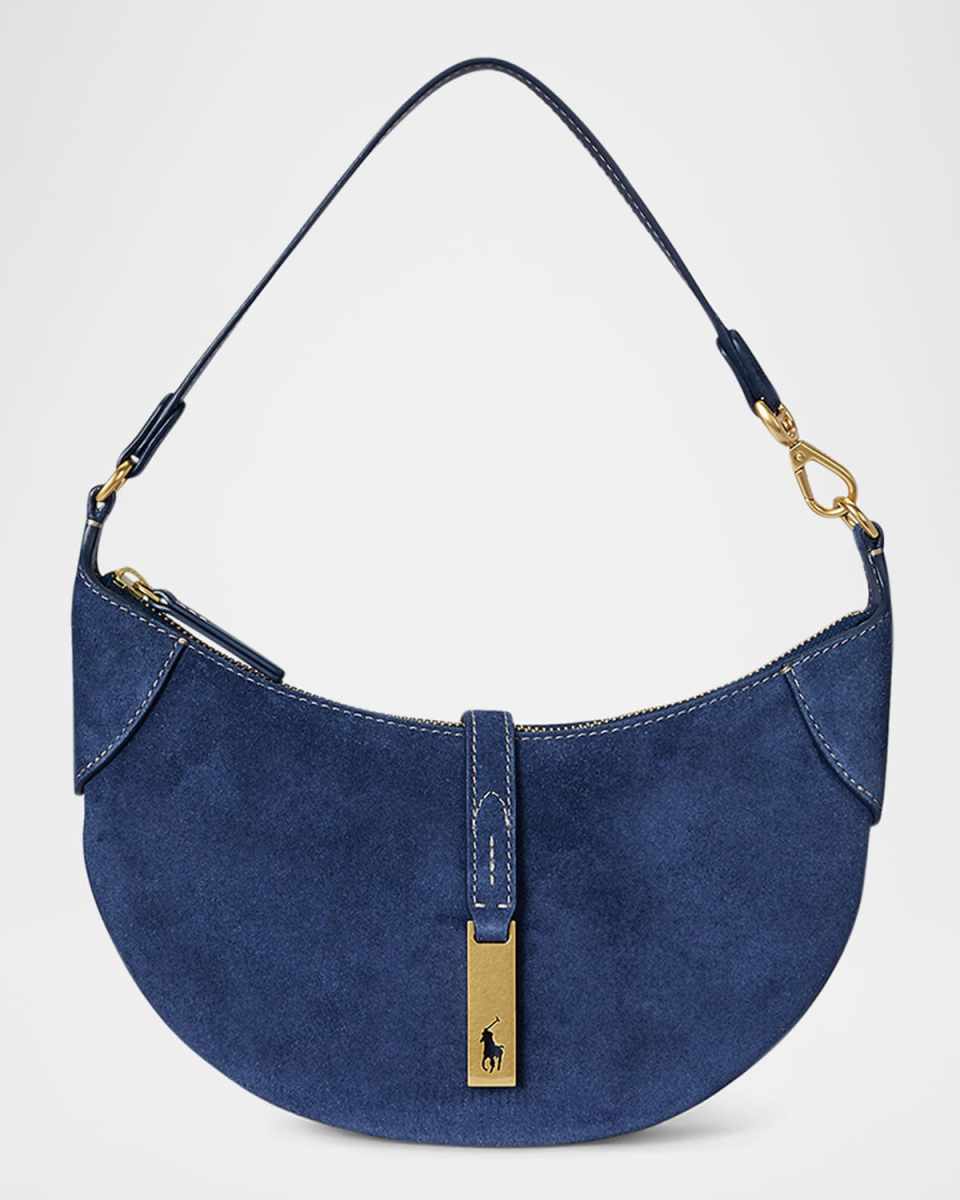 Polo ID Small Suede Shoulder Bag